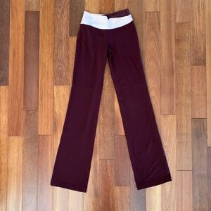 Vintage Original Burgundy Lululemon Bootcut Flare Leggings Yoga Pants 4 Tall